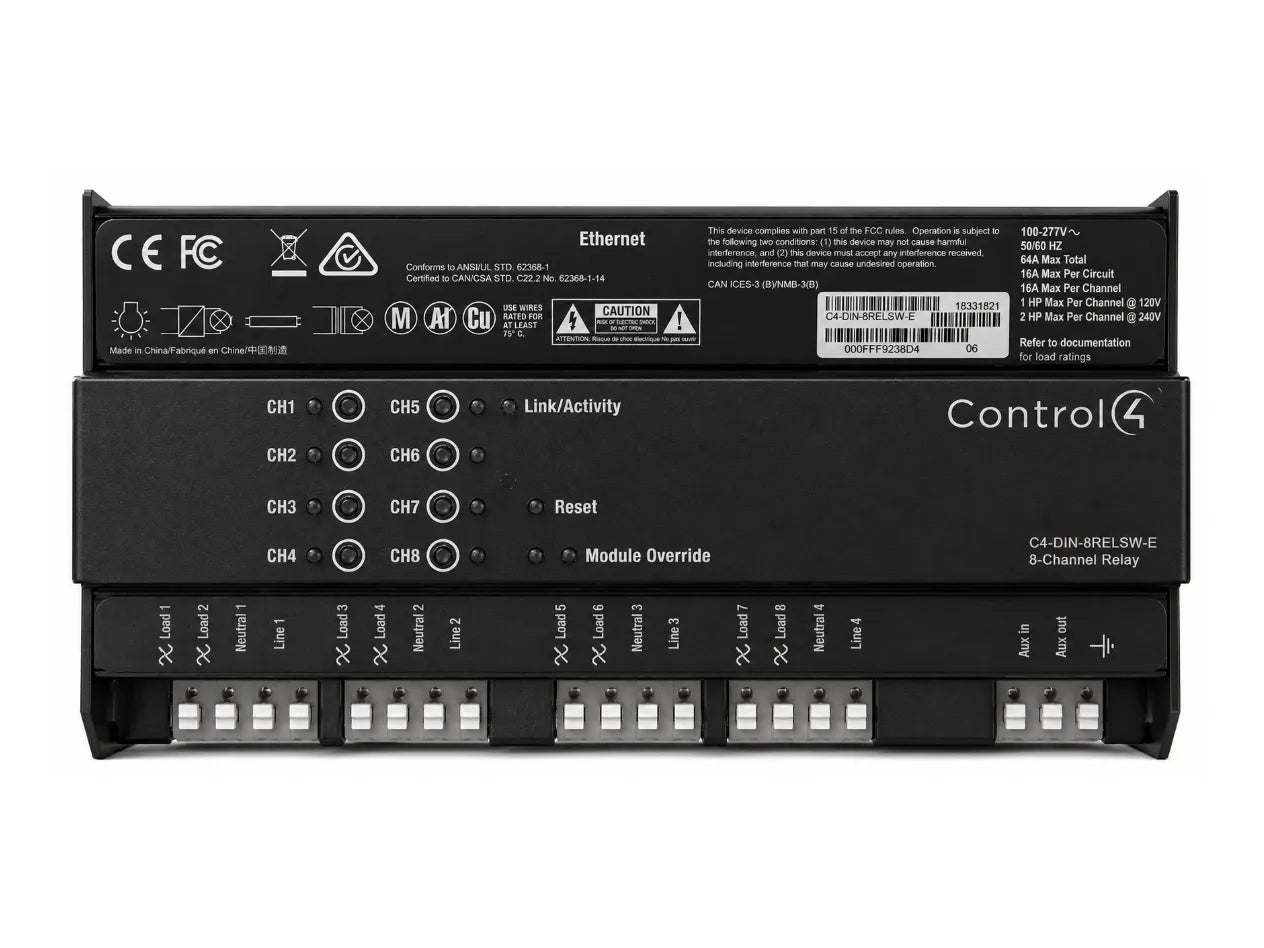 Control4DIN rail 8 channel relay module v2